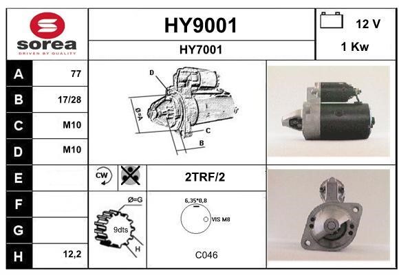 SNRA HY9001 Starter HY9001: Buy near me in Poland at 2407.PL - Good price!