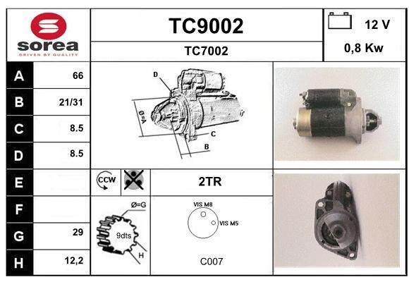 SNRA TC9002 Starter TC9002: Buy near me in Poland at 2407.PL - Good price!