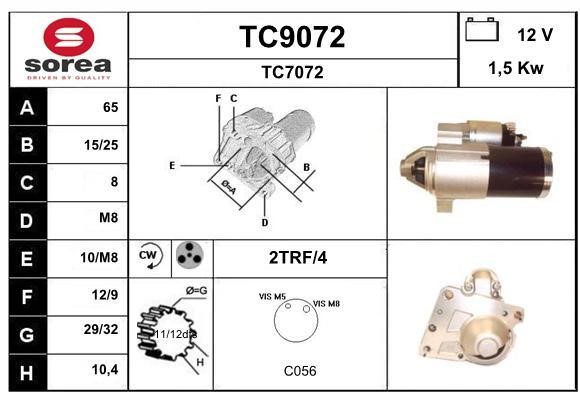 SNRA TC9072 Starter TC9072: Buy near me in Poland at 2407.PL - Good price!