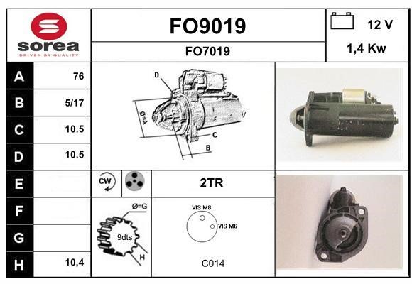 SNRA FO9019 Starter FO9019: Buy near me in Poland at 2407.PL - Good price!