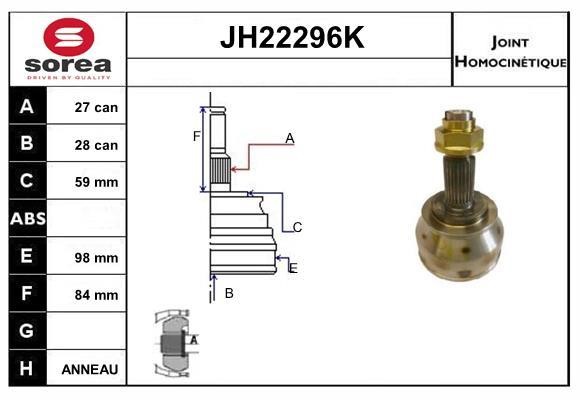 SNRA JH22296K CV joint JH22296K: Buy near me in Poland at 2407.PL - Good price!