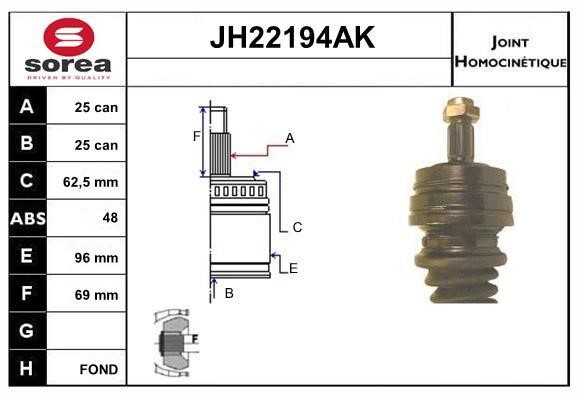 SNRA JH22194AK CV joint JH22194AK: Buy near me in Poland at 2407.PL - Good price!