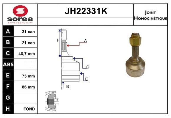 SNRA JH22331K CV joint JH22331K: Buy near me in Poland at 2407.PL - Good price!