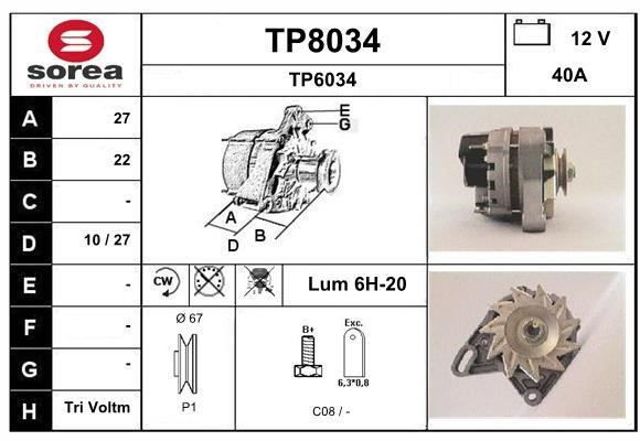 SNRA TP8034 Генератор TP8034: Приваблива ціна - Купити у Польщі на 2407.PL!