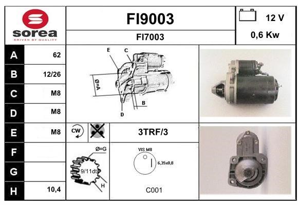 SNRA FI9003 Starter FI9003: Buy near me in Poland at 2407.PL - Good price!