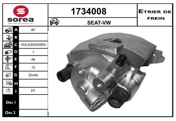SNRA 1734008 Суппорт тормозной передний правый 1734008: Отличная цена - Купить в Польше на 2407.PL!