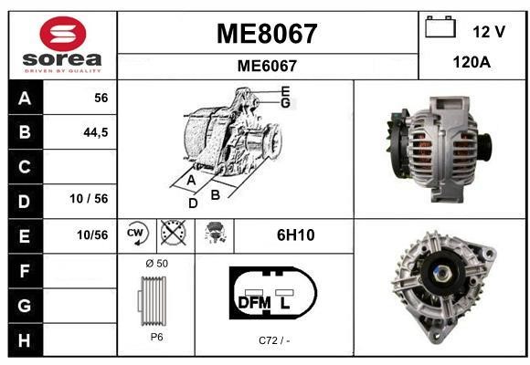 SNRA ME8067 Alternator ME8067: Buy near me at 2407.PL in Poland at an Affordable price!