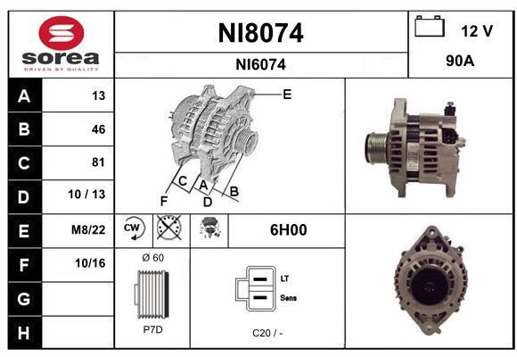 SNRA NI8074 Alternator NI8074: Dobra cena w Polsce na 2407.PL - Kup Teraz!
