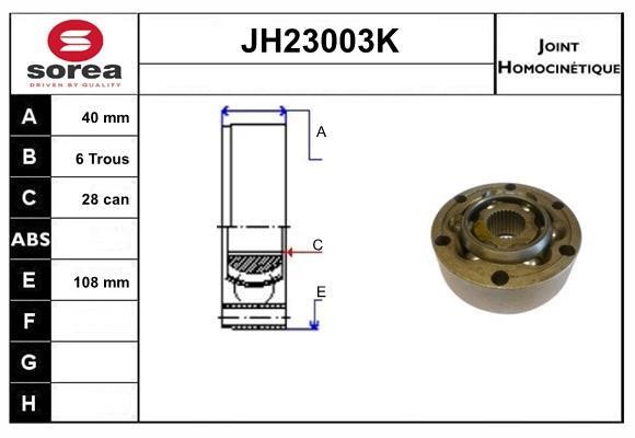 SNRA JH23003K CV joint JH23003K: Buy near me in Poland at 2407.PL - Good price!