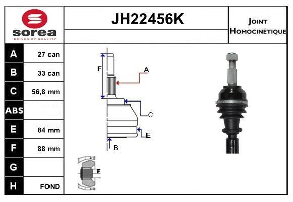 SNRA JH22456K Шарнир равных угловых скоростей (ШРУС) JH22456K: Отличная цена - Купить в Польше на 2407.PL!
