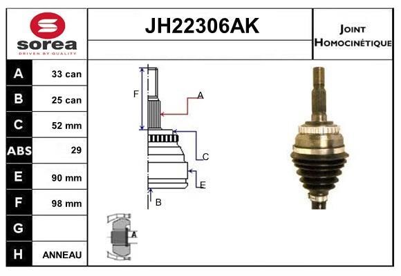 SNRA JH22306AK Przegub homokinetyczny JH22306AK: Dobra cena w Polsce na 2407.PL - Kup Teraz!