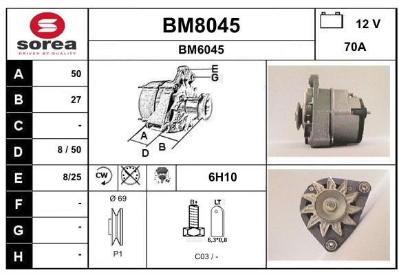 SNRA BM8045 Alternator BM8045: Dobra cena w Polsce na 2407.PL - Kup Teraz!