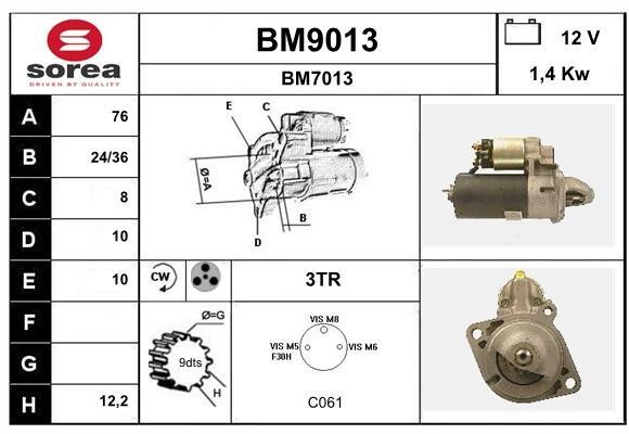 SNRA BM9013 Starter BM9013: Buy near me in Poland at 2407.PL - Good price!