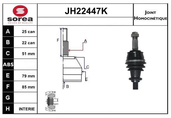 SNRA JH22447K Шарнир равных угловых скоростей (ШРУС) JH22447K: Отличная цена - Купить в Польше на 2407.PL!