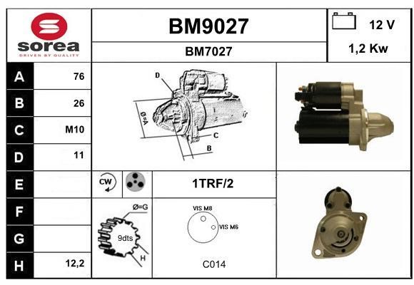 SNRA BM9027 Starter BM9027: Buy near me in Poland at 2407.PL - Good price!