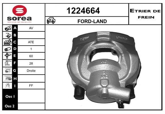 SNRA 1224664 Brake caliper front right 1224664: Buy near me in Poland at 2407.PL - Good price!