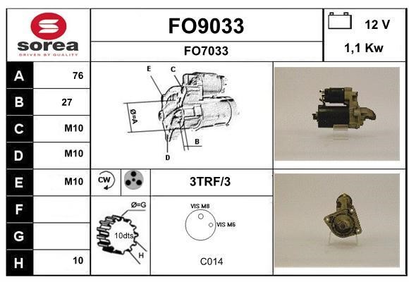SNRA FO9033 Starter FO9033: Buy near me at 2407.PL in Poland at an Affordable price!