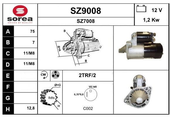 SNRA SZ9008 Starter SZ9008: Buy near me in Poland at 2407.PL - Good price!