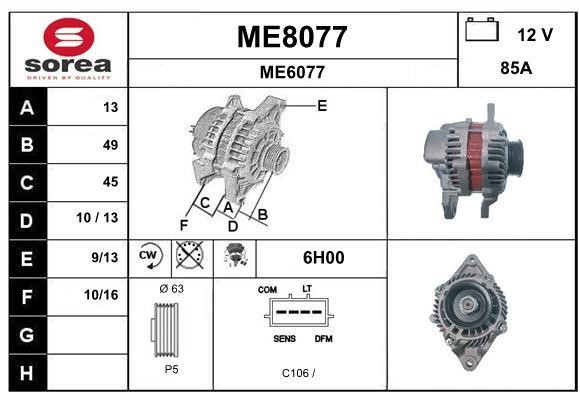 SNRA ME8077 Alternator ME8077: Dobra cena w Polsce na 2407.PL - Kup Teraz!