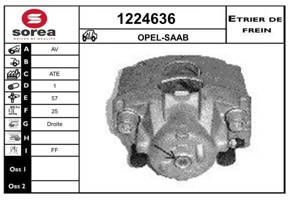 SNRA 1224636 Brake caliper front right 1224636: Buy near me in Poland at 2407.PL - Good price!