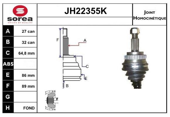 SNRA JH22355K Шарнир равных угловых скоростей (ШРУС) JH22355K: Отличная цена - Купить в Польше на 2407.PL!