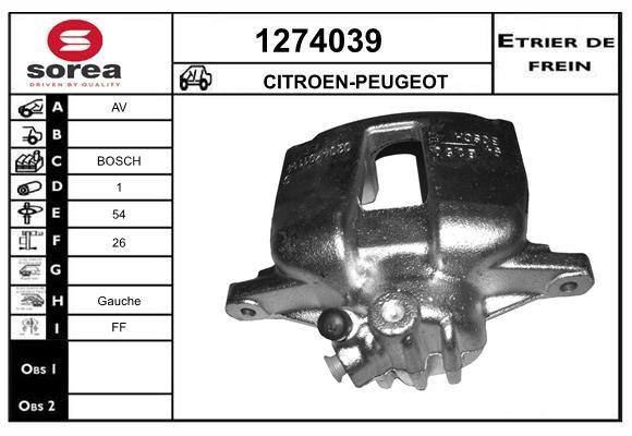 SNRA 1274039 Brake caliper front left 1274039: Buy near me in Poland at 2407.PL - Good price!