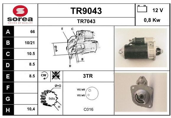 SNRA TR9043 Стартер TR9043: Отличная цена - Купить в Польше на 2407.PL!