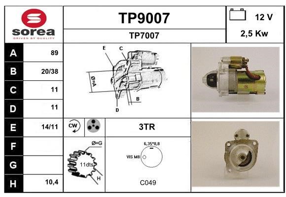 SNRA TP9007 Стартер TP9007: Отличная цена - Купить в Польше на 2407.PL!