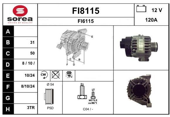 SNRA FI8115 Alternator FI8115: Buy near me in Poland at 2407.PL - Good price!