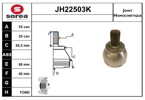 SNRA JH22503K CV joint JH22503K: Buy near me in Poland at 2407.PL - Good price!