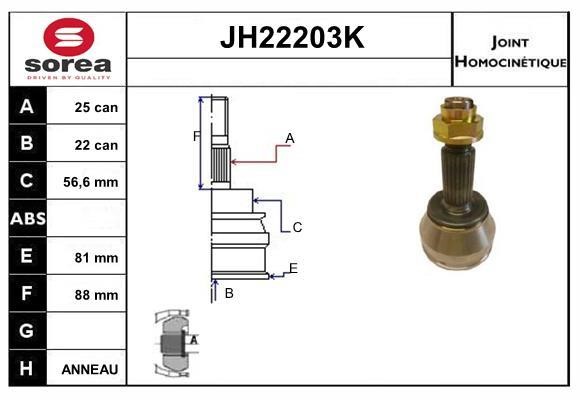 SNRA JH22203K Шарнир равных угловых скоростей (ШРУС) JH22203K: Отличная цена - Купить в Польше на 2407.PL!