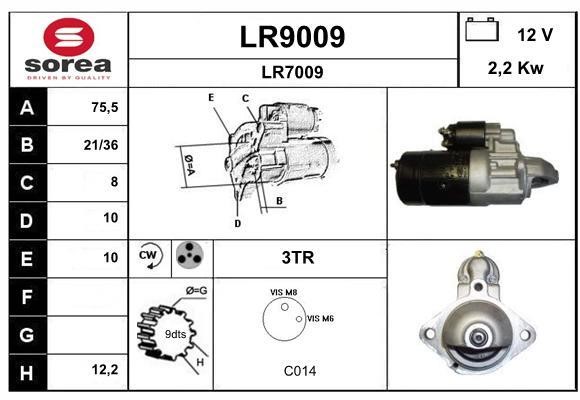 SNRA LR9009 Starter LR9009: Buy near me in Poland at 2407.PL - Good price!