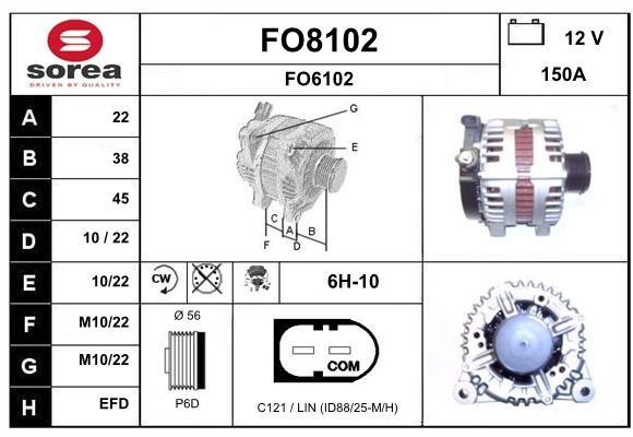SNRA FO8102 Alternator FO8102: Buy near me at 2407.PL in Poland at an Affordable price!