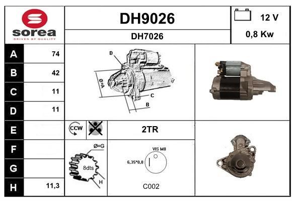 SNRA DH9026 Starter DH9026: Buy near me in Poland at 2407.PL - Good price!