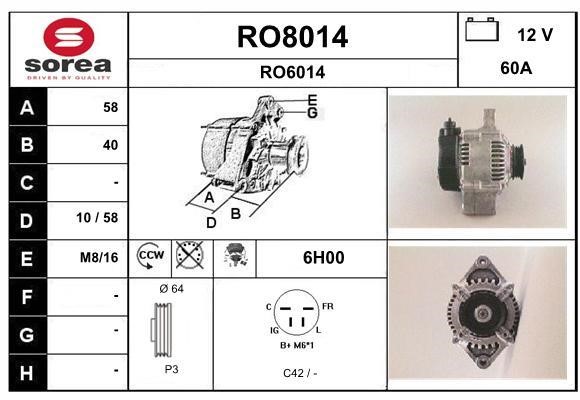 SNRA RO8014 Alternator RO8014: Atrakcyjna cena w Polsce na 2407.PL - Zamów teraz!