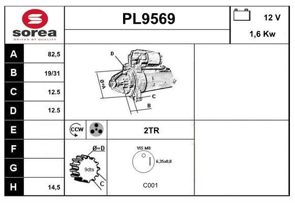 SNRA PL9569 Стартер PL9569: Отличная цена - Купить в Польше на 2407.PL!