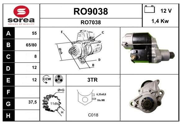 SNRA RO9038 Стартер RO9038: Отличная цена - Купить в Польше на 2407.PL!