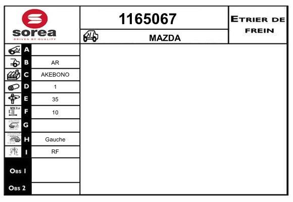 SNRA 1165067 Brake caliper 1165067: Buy near me in Poland at 2407.PL - Good price!
