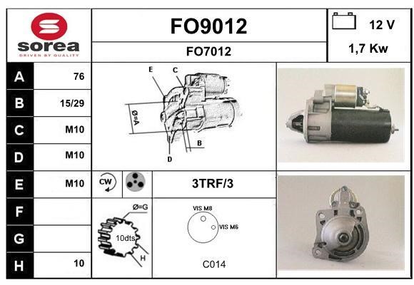 SNRA FO9012 Starter FO9012: Buy near me in Poland at 2407.PL - Good price!