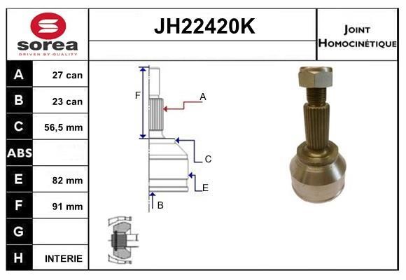 SNRA JH22420K Шарнір рівних кутових швидкостей (ШРКШ) JH22420K: Приваблива ціна - Купити у Польщі на 2407.PL!