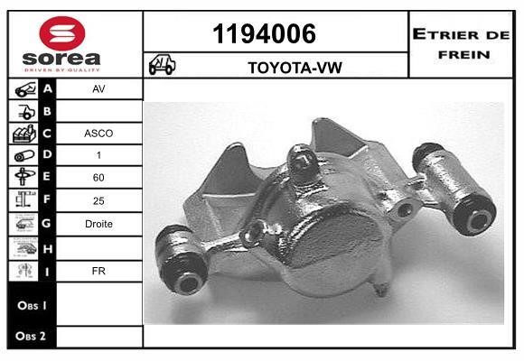 SNRA 1194006 Brake caliper 1194006: Buy near me in Poland at 2407.PL - Good price!
