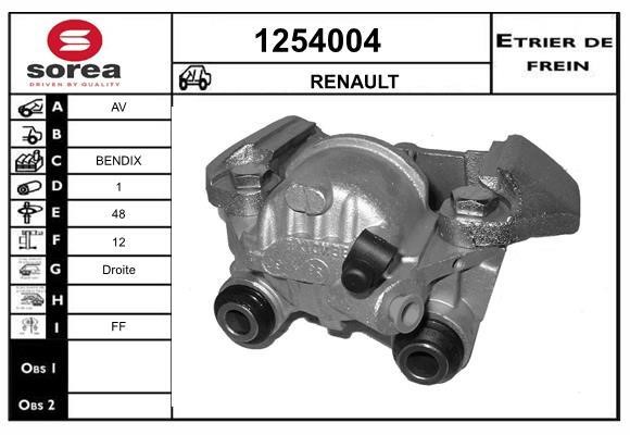 SNRA 1254004 Brake caliper front right 1254004: Buy near me in Poland at 2407.PL - Good price!