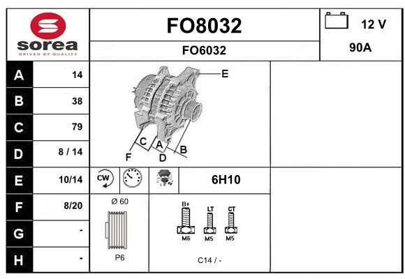 SNRA FO8032 Alternator FO8032: Buy near me in Poland at 2407.PL - Good price!
