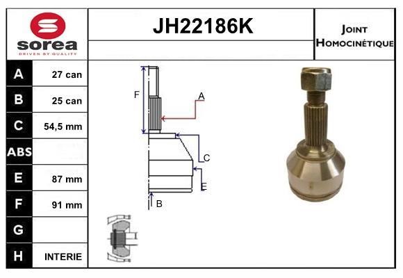 SNRA JH22186K Шарнир равных угловых скоростей (ШРУС) JH22186K: Отличная цена - Купить в Польше на 2407.PL!