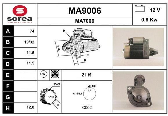 SNRA MA9006 Стартер MA9006: Отличная цена - Купить в Польше на 2407.PL!