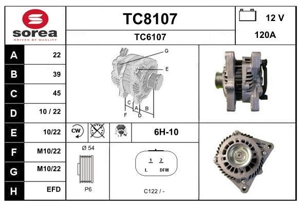 SNRA TC8107 Alternator TC8107: Buy near me in Poland at 2407.PL - Good price!