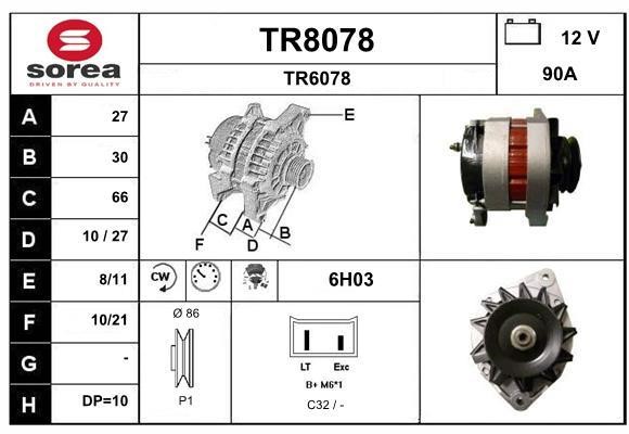 SNRA TR8078 Alternator TR8078: Dobra cena w Polsce na 2407.PL - Kup Teraz!