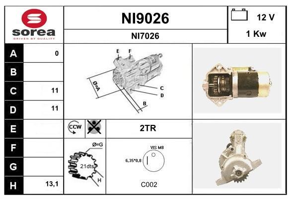 SNRA NI9026 Starter NI9026: Buy near me in Poland at 2407.PL - Good price!