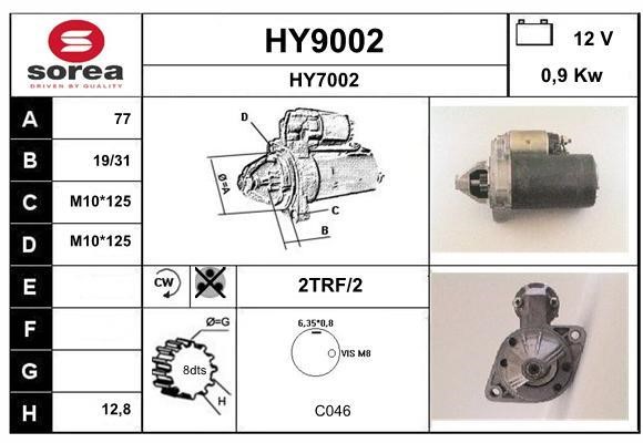 SNRA HY9002 Starter HY9002: Buy near me in Poland at 2407.PL - Good price!