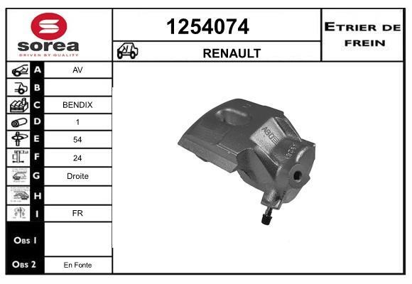 SNRA 1254074 Brake caliper front right 1254074: Buy near me in Poland at 2407.PL - Good price!